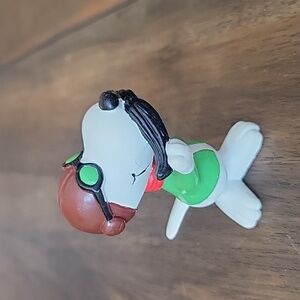 Vintage Peanuts SNOOPY Flying Ace Mustache Disguise PVC Figurine